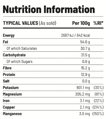 nutrition information - cacao villa andina peru